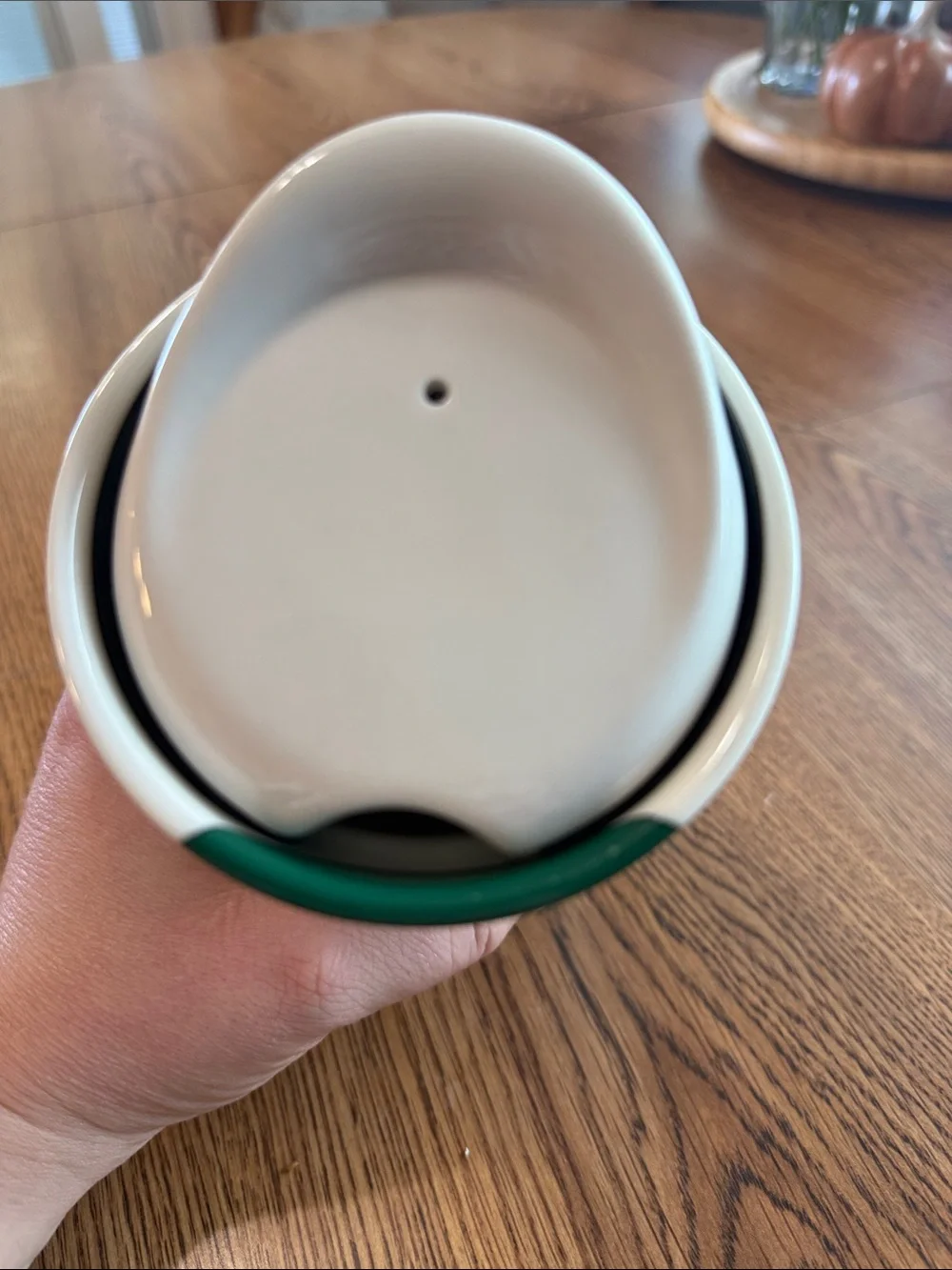Starbucks 2014 Dot Collection Boy with Green Balloon Ceramic Travel Tumbler